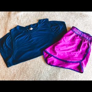 Navy Blue Under Armor crop Tank